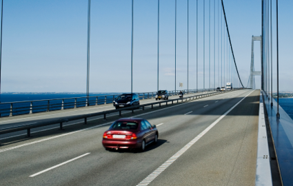 Nødparkering på Storebæltsbroen